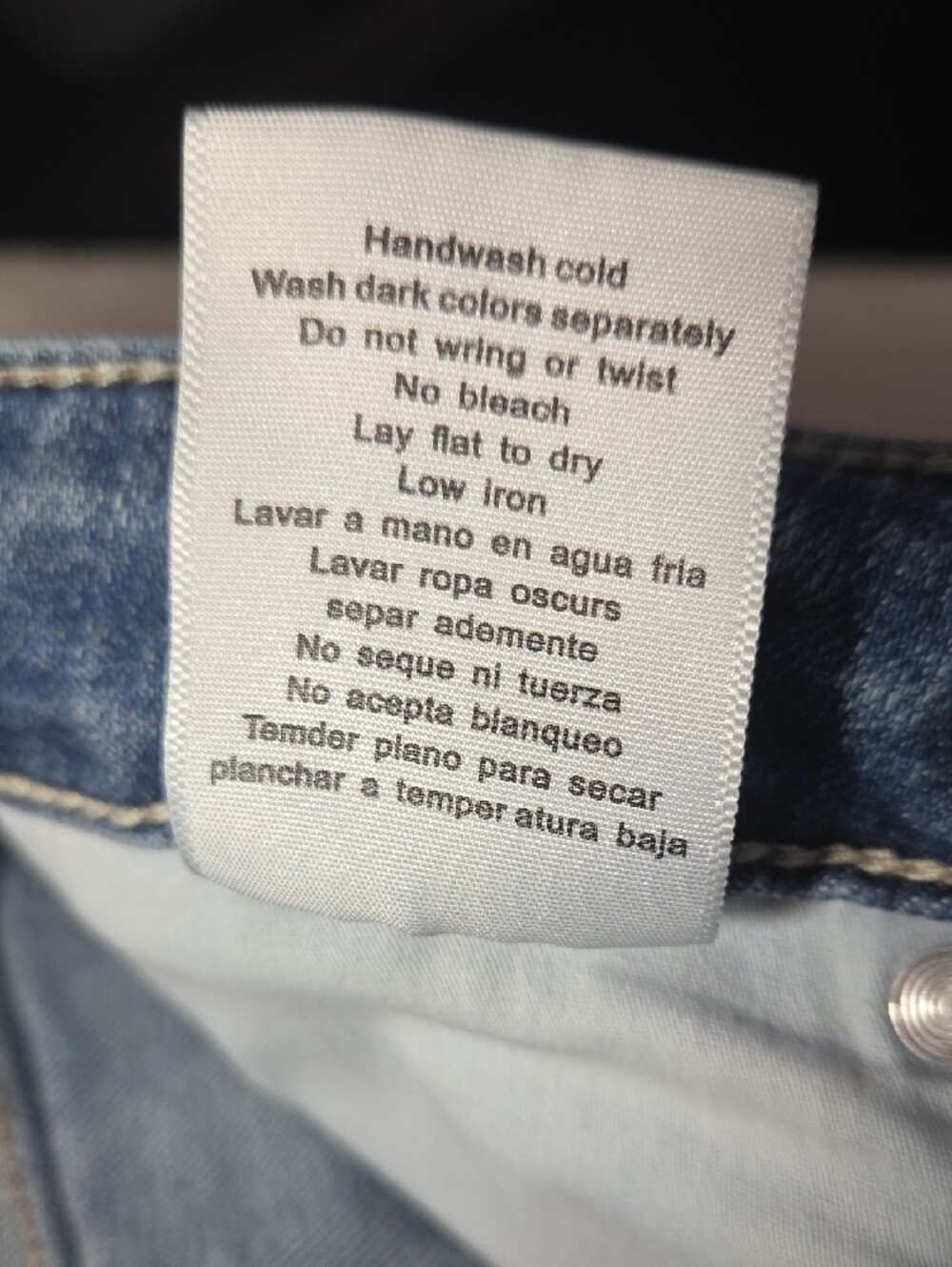 Judy Blue Medium Light Blue Distressed Straight Jeans - Picture 7 of 9